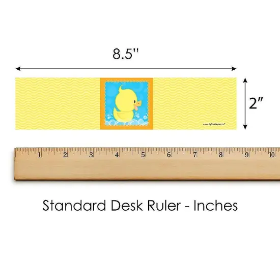 Big Dot of Happiness Ducky Duck - Baby Shower or Birthday Party Water Bottle Sticker Labels - Set of 20 {6}