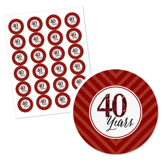 Big Dot of Happiness We Still Do - 40th Wedding Anniversary - Party Circle Sticker Labels - 24 Count {3}