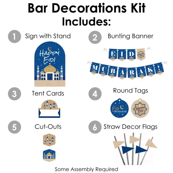 Big Dot of Happiness Eid Mubarak - DIY Happy Eid Party Signs - Ramadan Snack Bar Decorations Kit - 50 Pieces {4}