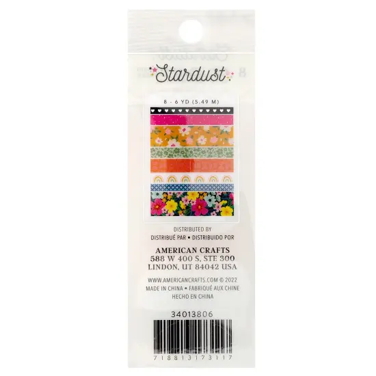 Jen Hadfield Stardust Washi Tape 8/Pkg-W/Silver Foil {3}