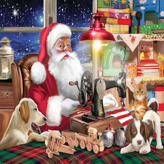 Sunsout Santa at Work 1000 pc Christmas Jigsaw Puzzle 42292 {1}