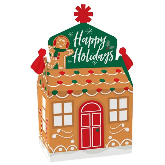 Big Dot of Happiness Gingerbread Christmas - Treat Box Party Favors - Gingerbread Man Holiday Party Goodie Gable Boxes - Set of 12 {1}