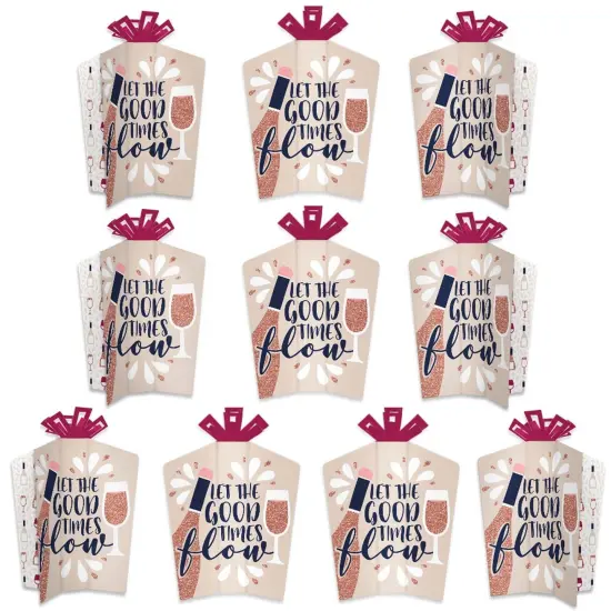 Big Dot of Happiness But First, Wine - Table Decorations - Wine Tasting Party Fold and Flare Centerpieces - 10 Count {1}