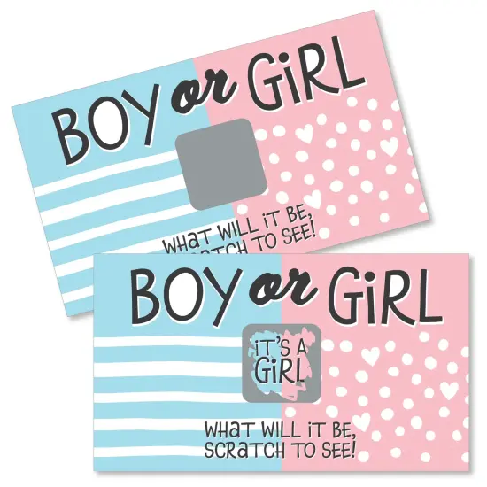 Big Dot of Happiness Girl Baby Gender Reveal - Team Boy or Girl Party Game Scratch Off Cards - Baby Shower Game - 22 Count {1}