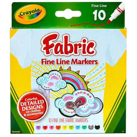 Crayola Fine Line Fabric Markers-10/Pkg {1}