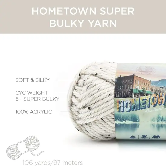 (Pack of 3) Lion Brand Hometown Yarn-Washington Denim {4}
