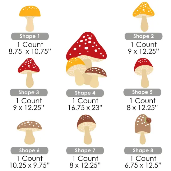 Big Dot of Happiness Wild Mushrooms - Yard Sign and Outdoor Lawn Decorations - Red Toadstool Decor and Party Yard Signs - Set of 8 {7}