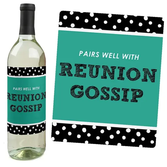 Big Dot of Happiness Class Reunion - Decorations for Women and Men - Wine Bottle Label Stickers - Set of 4 {3}