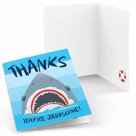 Big Dot of Happiness Shark Zone - Jawsome Party or Birthday Party Thank You Cards (8 count) {1}