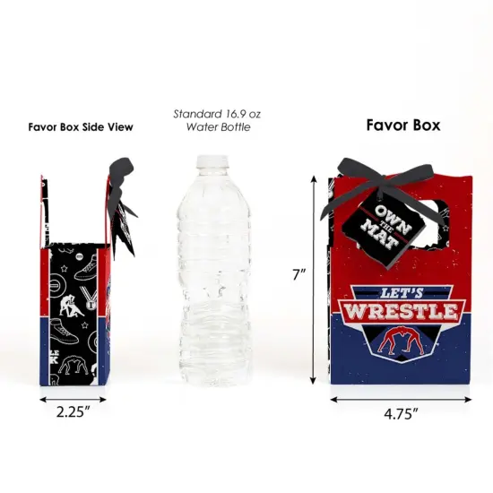 Big Dot of Happiness Own the Mat - Wrestling - Birthday Party or Wrestler Party Favor Boxes - Set of 12 {3}