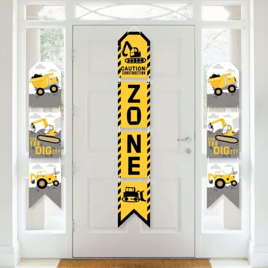 Big Dot of Happiness Dig It - Construction Party Zone - Hanging Vertical Paper Door Banners - Baby Shower Birthday Party Wall Kit - Indoor Door Decor {1}