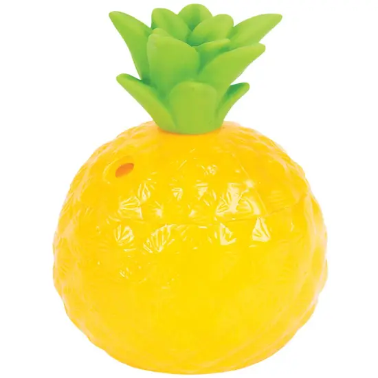 Hawaiian Island Plastic Tropical Pineapple Covered Mug Cup {1}