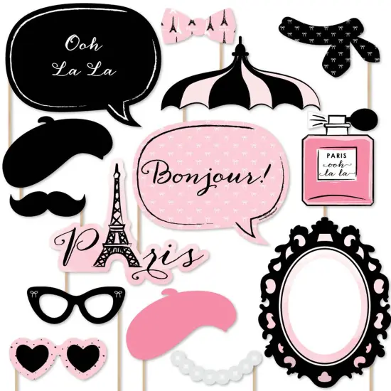 Big Dot of Happiness Paris, Ooh La La - Paris Themed Photo Booth Props Kit - 20 Count {1}