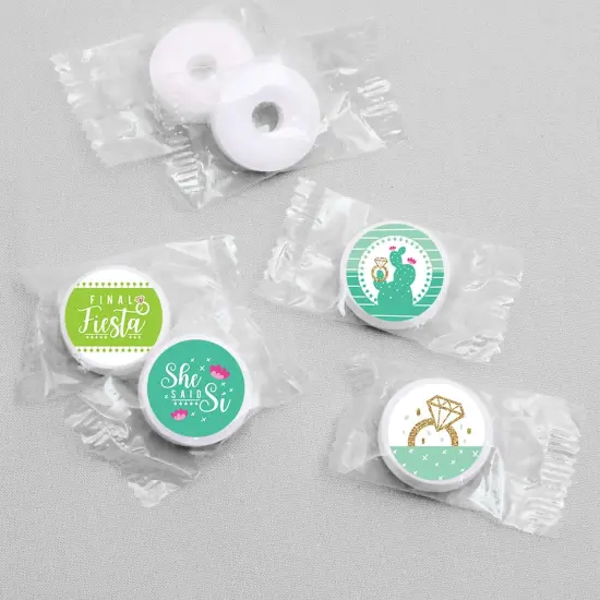 Big Dot of Happiness Final Fiesta - Last Fiesta Bachelorette Party Round Candy Sticker Favors - Labels Fits Chocolate Candy (1 sheet of 108) {4}
