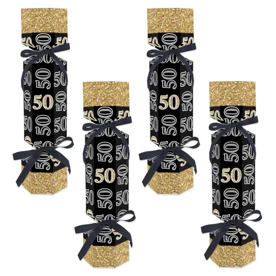 Big Dot of Happiness Adult 50th Birthday - Gold - No Snap Birthday Party Table Favors - DIY Cracker Boxes - Set of 12 {1}