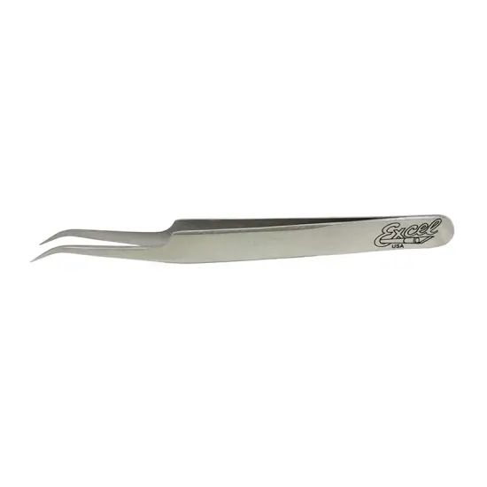 Slant Point Tweezers Silver {1}