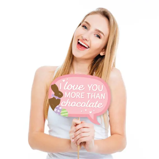 Big Dot of Happiness Funny Spring Easter Bunny - Happy Easter Party Photo Booth Props Kit - 10 Piece {3}