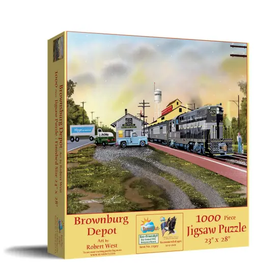 Sunsout Brownsburg Depot 1000 pc Jigsaw Puzzle 21307 {3}