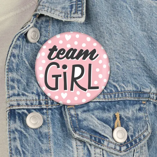 Big Dot of Happiness Baby Gender Reveal - 3 inch Team Boy or Girl Party Badge - Pinback Buttons - Set of 8 {4}