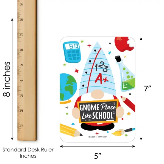 Big Dot of Happiness School Gnomes - Picture Bingo Cards and Markers - Teacher and Classroom Decorations Bingo Game - Set of 18 {6}