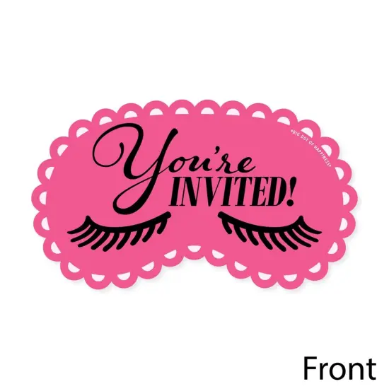 Big Dot of Happiness Spa Day - Shaped Fill-In Invitations - Girls Makeup Party Invitation Cards with Envelopes - Set of 12 {4}