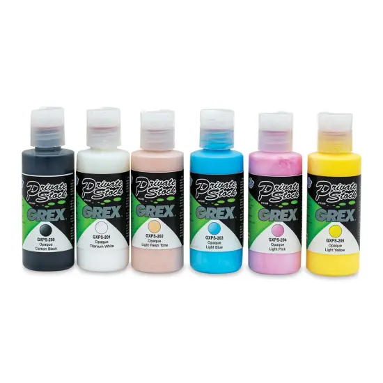 Grex Private Stock Airbrush Base Modifier - Opaque Colors, Set of 6, 2 oz {1}