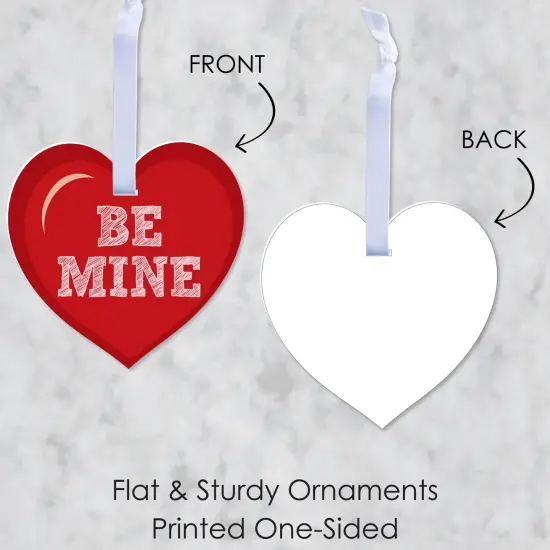 Big Dot of Happiness Conversation Hearts - Valentine's Day Decorations - Tree Ornaments - Set of 12 {7}