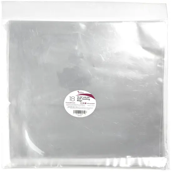 CousinDIY Self-Sealing Bags 18/Pkg-Clear, 12.25"X12.25" {1}