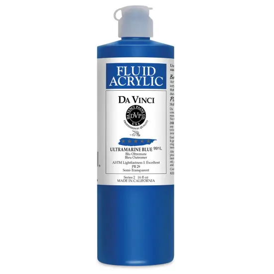 Da Vinci Fluid Acrylics - Ultramarine Blue, 16 oz bottle {1}