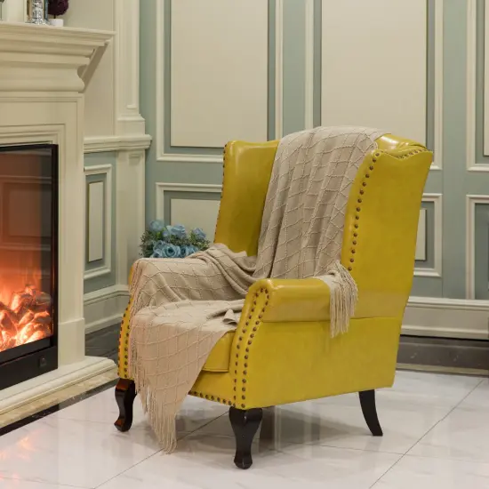 Decorative Throw Blanket - 50x60in Soft Knit with Delightful Fringe Edges for a Sophisticated and Cozy Touch to Your Living Space Lightweight, Breathable, Easy Care, Versatile, All-Season, Ideal for Lounging, Gifting Green {5}