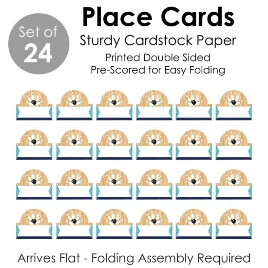 Big Dot of Happiness Strike Up the Fun - Bowling - Birthday Party or Baby Shower Tent Buffet Card - Table Setting Name Place Cards - Set of 24 {7}