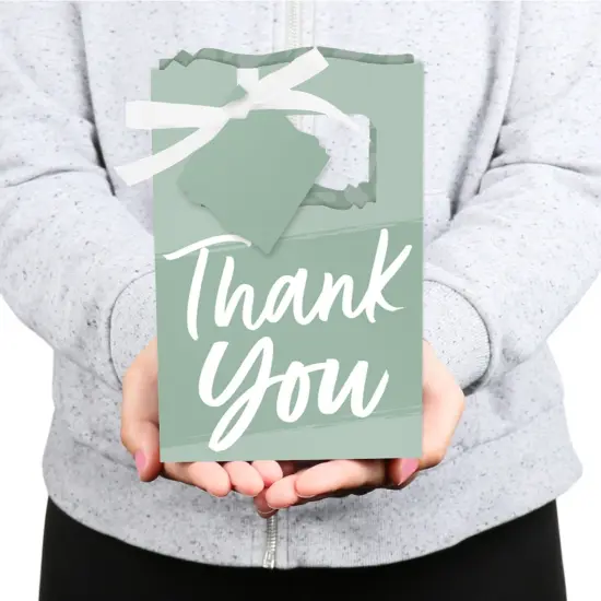 Big Dot of Happiness Sage Green Elegantly Simple - Guest Party Favor Boxes - Set of 12 {6}