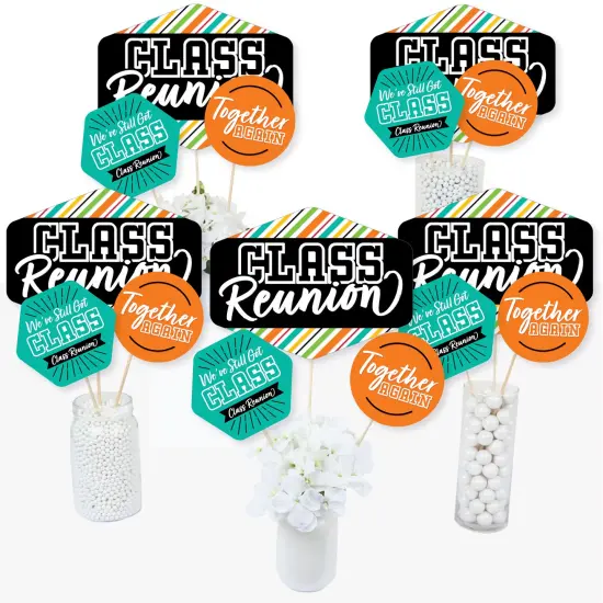 Big Dot of Happiness Still Got Class - High School Reunion Party Centerpiece Sticks - Table Toppers - Set of 15 {3}