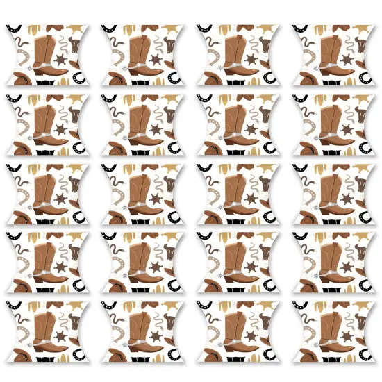 Big Dot of Happiness Western Hoedown - Favor Gift Boxes - Wild West Cowboy Party Petite Pillow Boxes - Set of 20 {6}