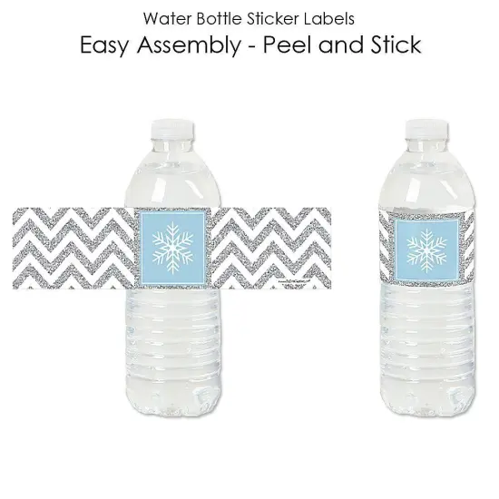 Big Dot of Happiness Winter Wonderland - Snowflake Holiday Party and Winter Wedding Water Bottle Sticker Labels - Set of 20 {3}