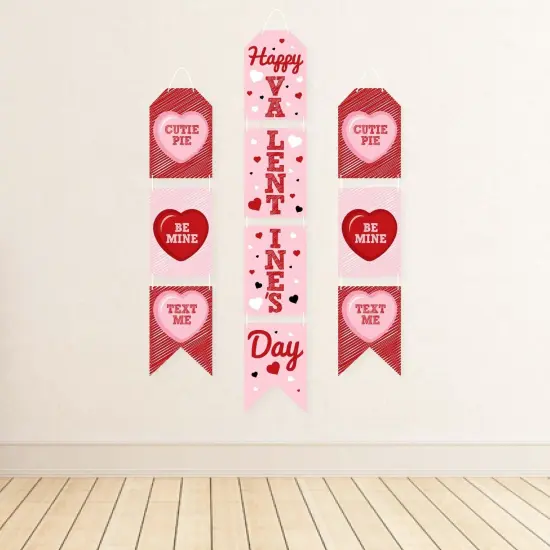 Big Dot of Happiness Conversation Hearts - Hanging Vertical Paper Door Banners - Valentine's Day Party Wall Decoration Kit - Indoor Door Decor {4}