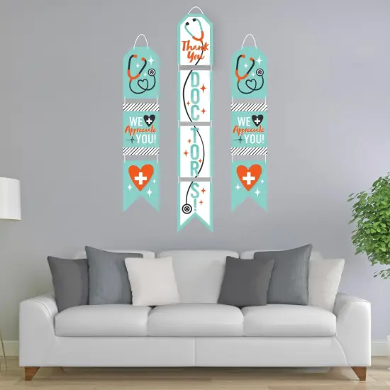 Big Dot of Happiness Thank You Doctors - Hanging Vertical Paper Door Banners - Doctor Appreciation Week Wall Decoration Kit - Indoor Door Decor {3}