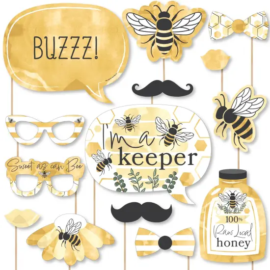 Big Dot of Happiness Little Bumblebee - Bee Baby Shower or Birthday Party Photo Booth Props Kit - 20 Count {1}