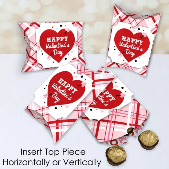 Big Dot of Happiness Conversation Hearts - Favor Gift Boxes - Valentine's Day Party Large Pillow Boxes - Set of 12 {4}
