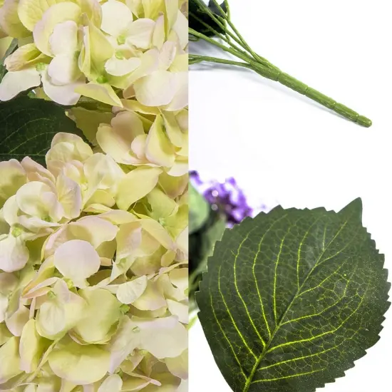 Blooming Bliss: 20" UV Resistant Artificial Silk Green Hydrangea Bush with 7 Sprays - Create a Lush Atmosphere for Your Garden Party and Summer Celebrations, Rain or Shine, Floral Home by Artificial Flowers {4}