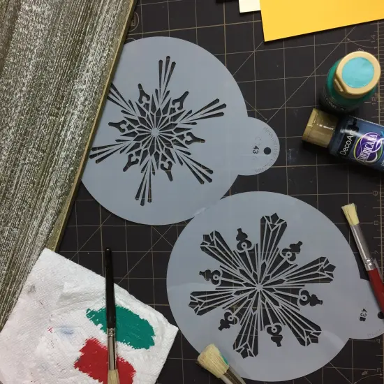 Large Crystal Snowflakes Cake Stencil #2 | C743 by Designer Stencils | Cake Decorating Tools | {5}