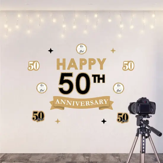 Big Dot of Happiness We Still Do - 50th Wedding Anniversary - Peel and Stick Anniversary Party Decoration - Wall Decals Backdrop {6}