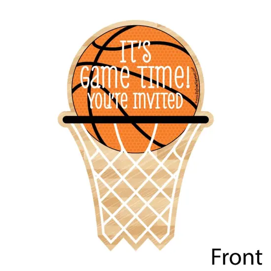 Big Dot of Happiness Nothin' but Net - Basketball - Shaped Fill-in Invites - Baby Shower or Birthday Party Invites Cards with Envelopes - Set of 12 {3}