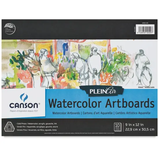 Canson Plein Air Watercolor Artboard - 9" x 12", 10 Sheets {2}