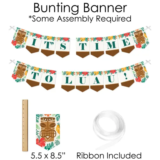 Big Dot of Happiness Tropical Luau - Banner and Photo Booth Decorations - Hawaiian Beach Party Supplies Kit - Doterrific Bundle {6}