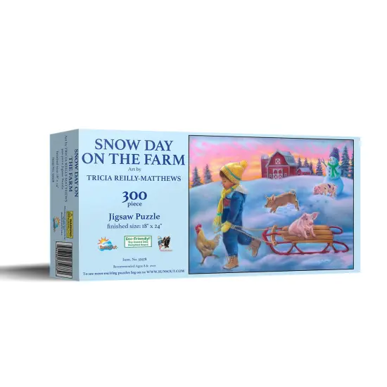 Sunsout Snow Day on the Farm 300 pc Jigsaw Puzzle 35978 {3}