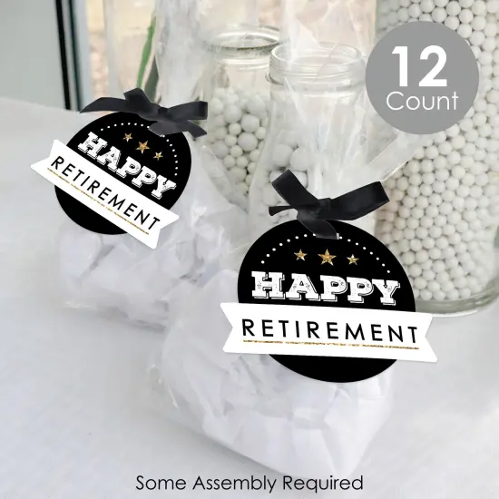 Big Dot of Happiness Happy Retirement - Retirement Party Clear Goodie Favor Bags - Treat Bags With Tags - Set of 12 {3}