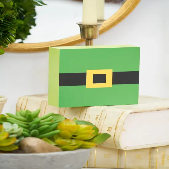 4.75" St. Patrick's Day Belt Single Table Sitter Shelf Block Centerpiece Figurine {4}