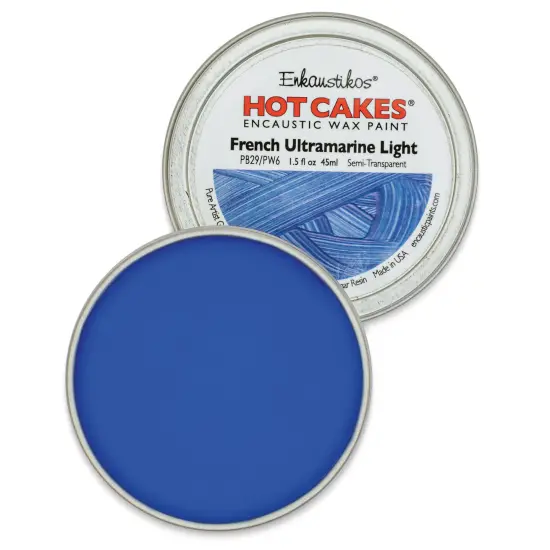 Enkaustikos Hot Cakes Encaustic Paint - French Ultramarine Light, 45 ml tin {1}