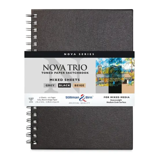 Stillman & Birn Nova Trio Series Toned Spiralbound Sketchbook - 10" x 7", 17 pages of each color {1}